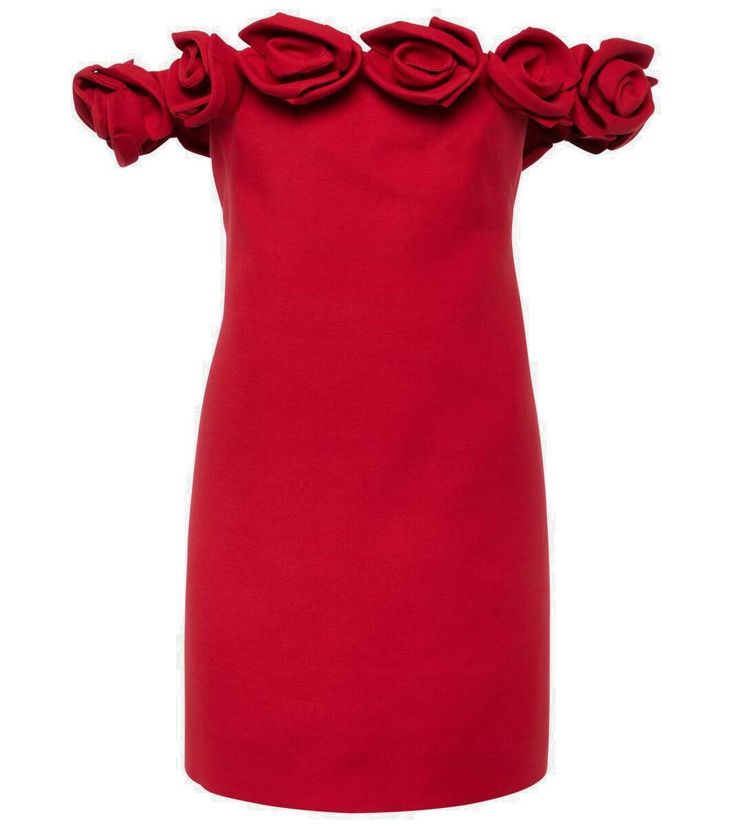 Valentino Crêpe Couture floral-appliqué minidress Valentino