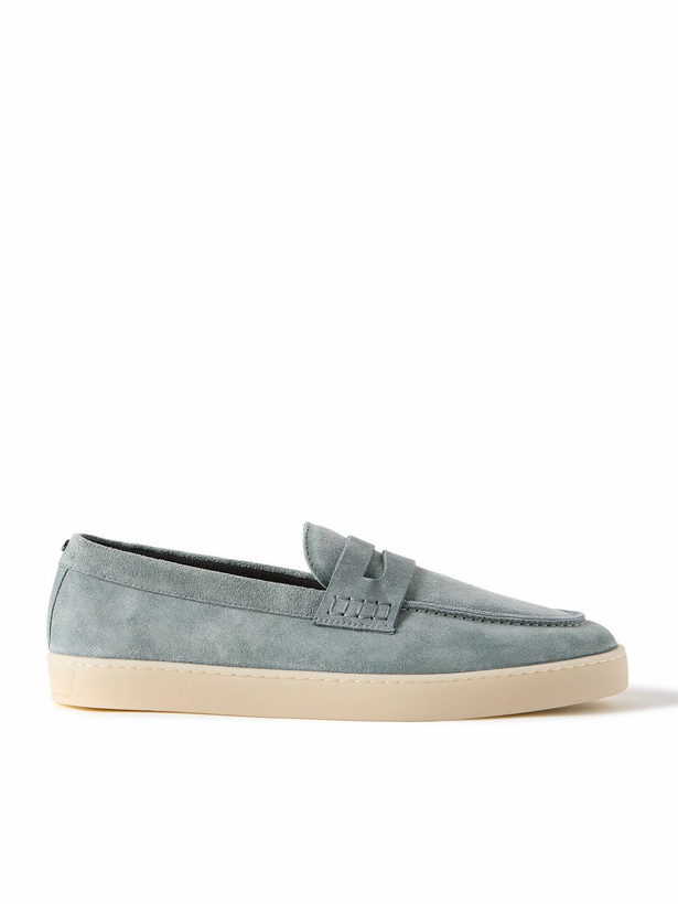 Photo: Canali - Suede Penny Loafers - Blue