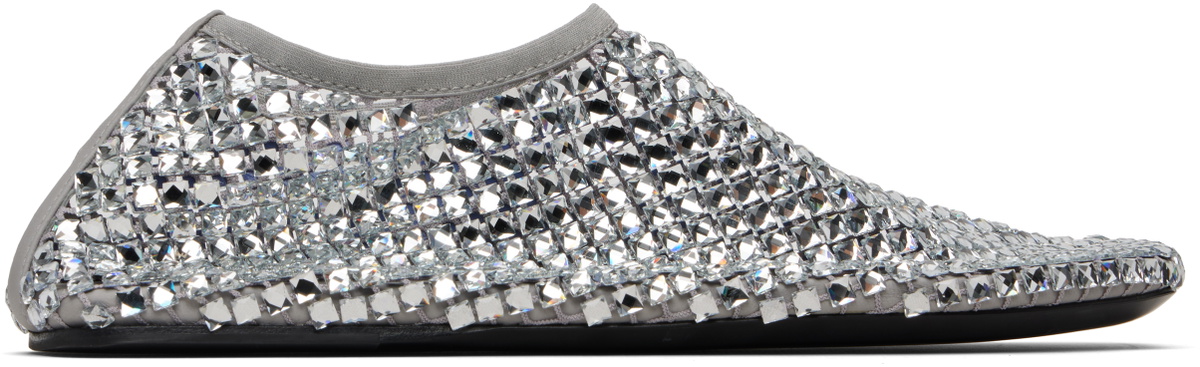 Christopher Esber Silver Minette Bezeled Flats