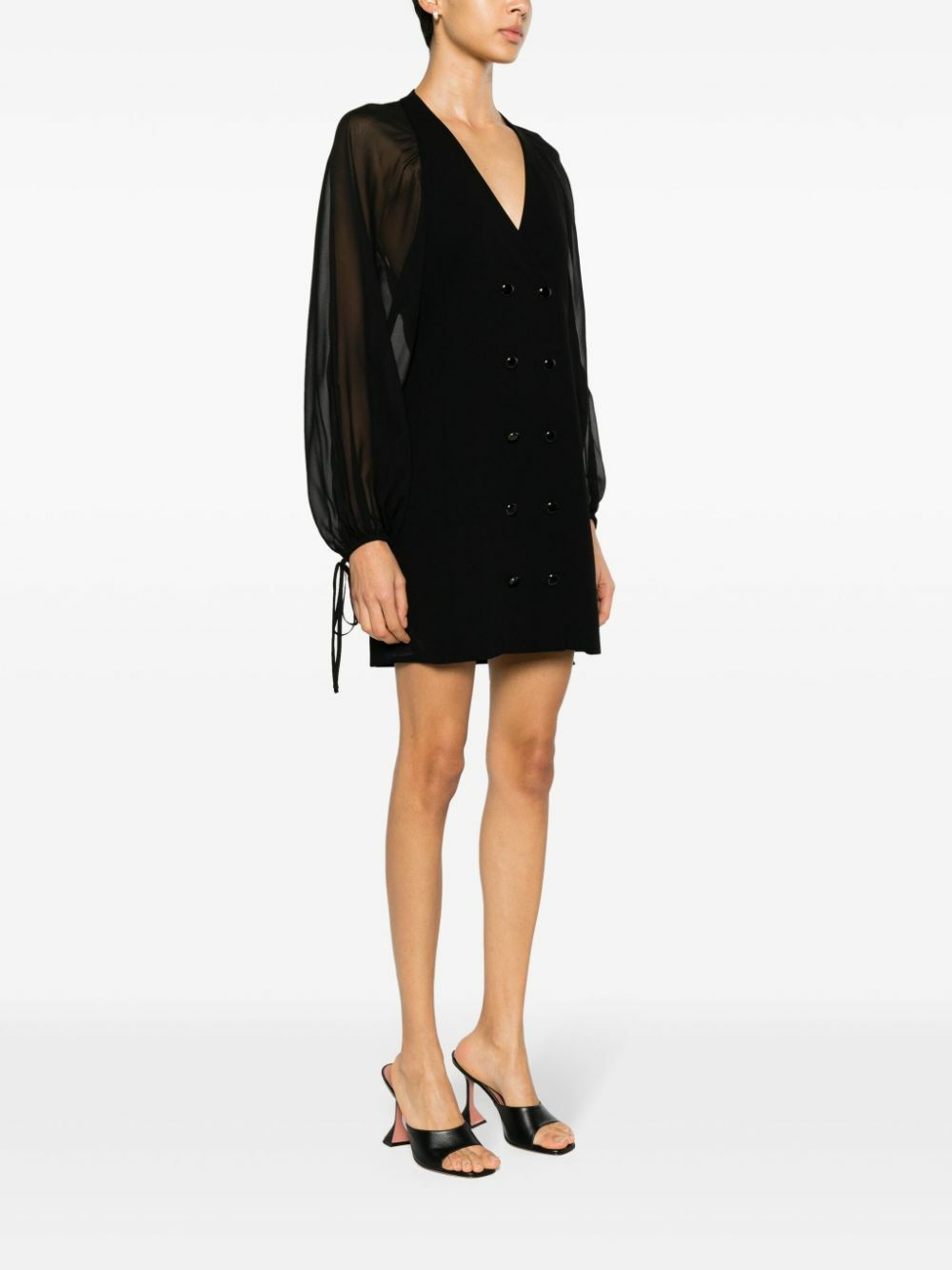 black crepe mini dress Black Crepe Bow Mini Dress main image 0
