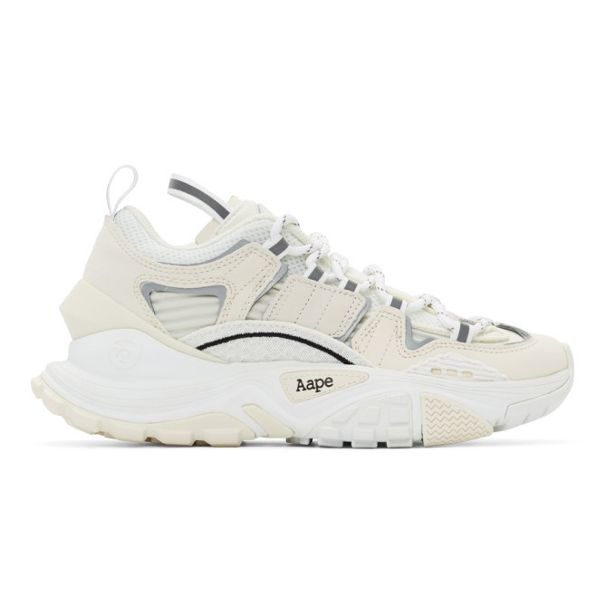Photo: AAPE by A Bathing Ape White and Off-White Dimension Sneakers
