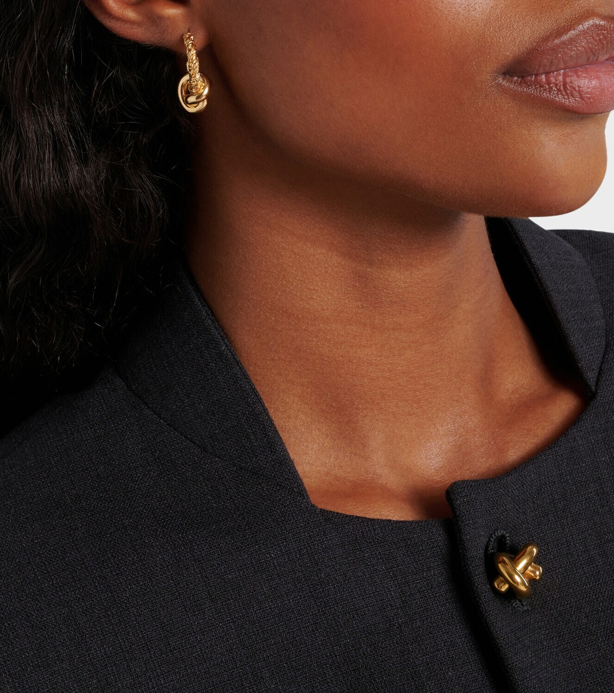 Bottega Veneta Knot gold-plated hoop earrings