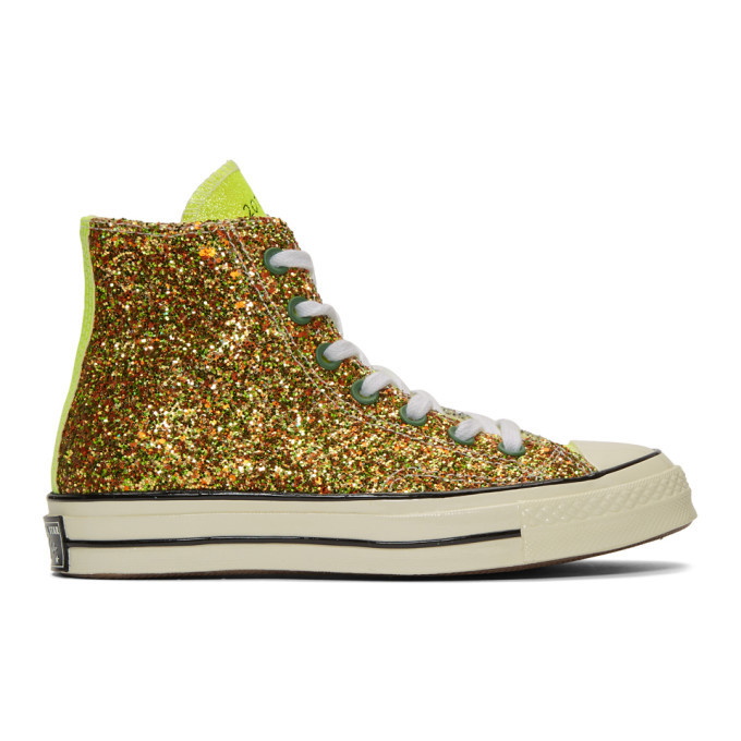 Photo: JW Anderson Gold and Silver Converse Edition Glitter Chuck 70 High Sneakers