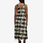 R13 Women's Grunge Slip Dress in Bleached Ecru Plaid