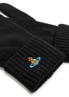 Vivienne Westwood Orb-embroidered Wool Gloves Black