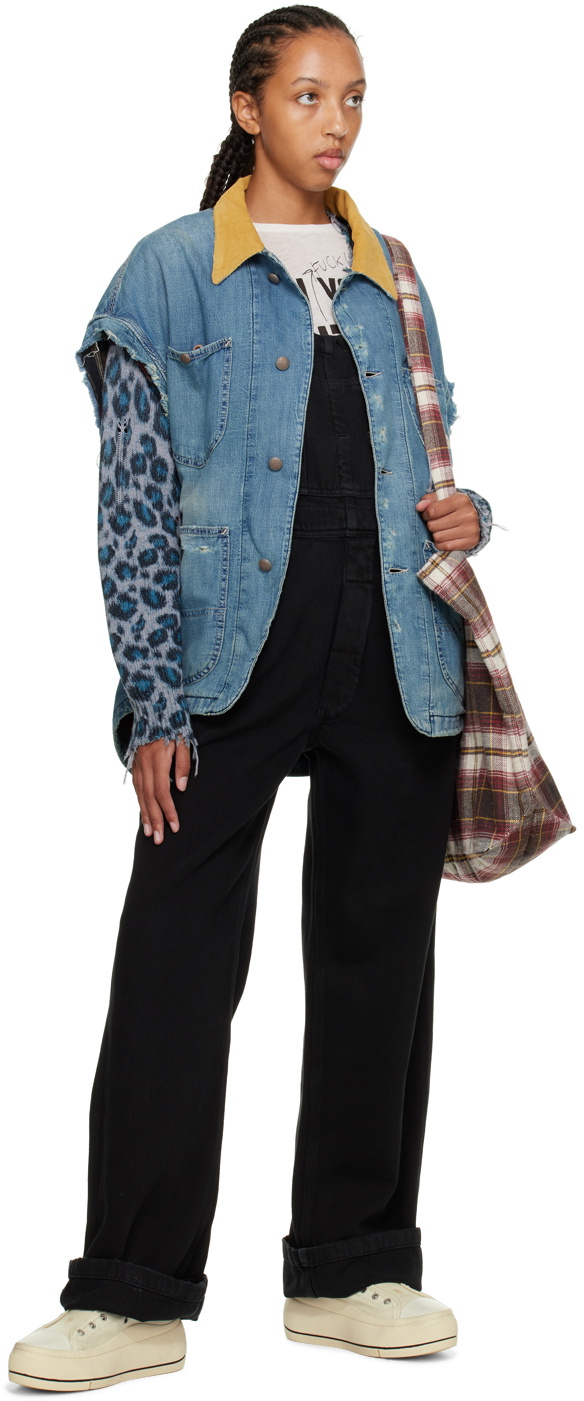 R13 Blue Sleeveless Chore Denim Jacket R13