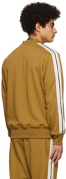 Palm Angels Tan Jersey Zip-Up Sweater