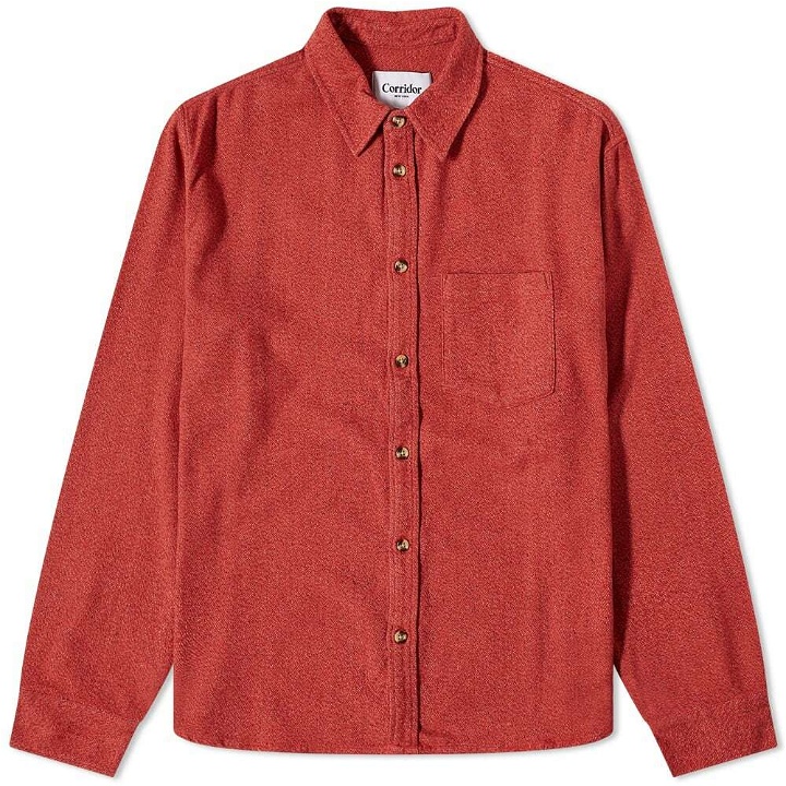 Photo: Corridor Men's Recycled Flannel Shirt in Red