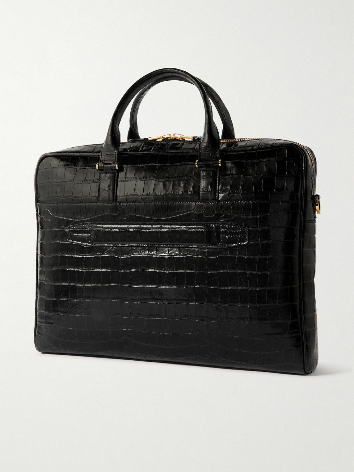 TOM FORD - Croc-Effect Leather Briefcase