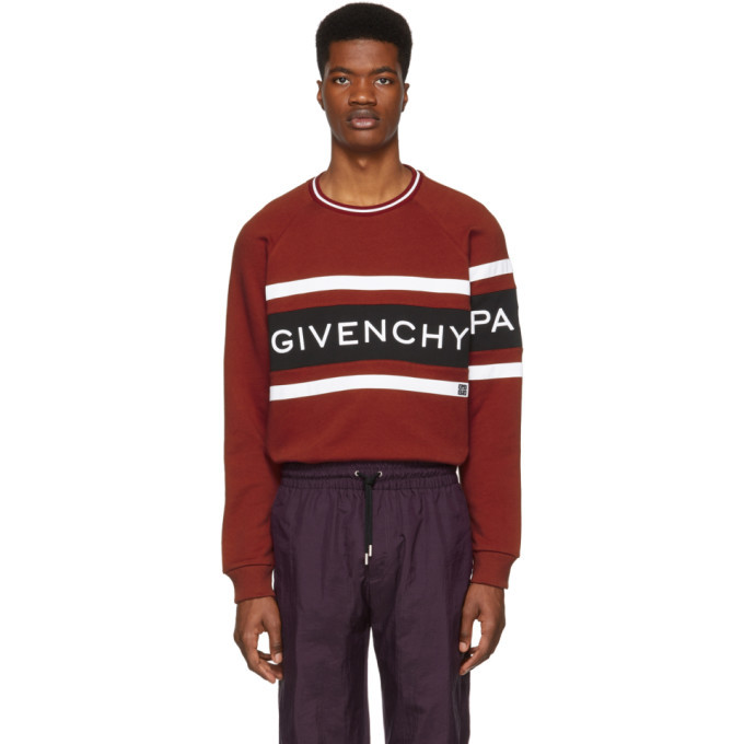 Photo: Givenchy Red Panelled Logo Sweatshirt