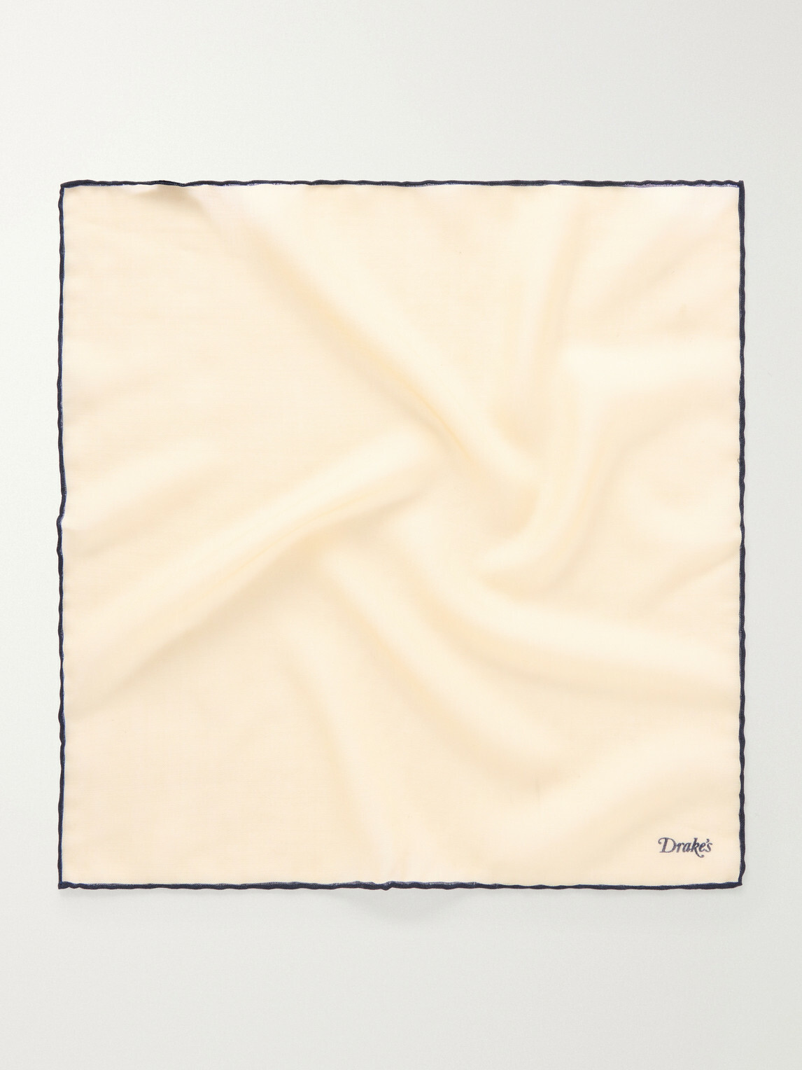 Drake's - Logo-Print Silk and Wool-Blend Gauze Pocket Square
