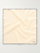 Drake's - Logo-Print Silk and Wool-Blend Gauze Pocket Square