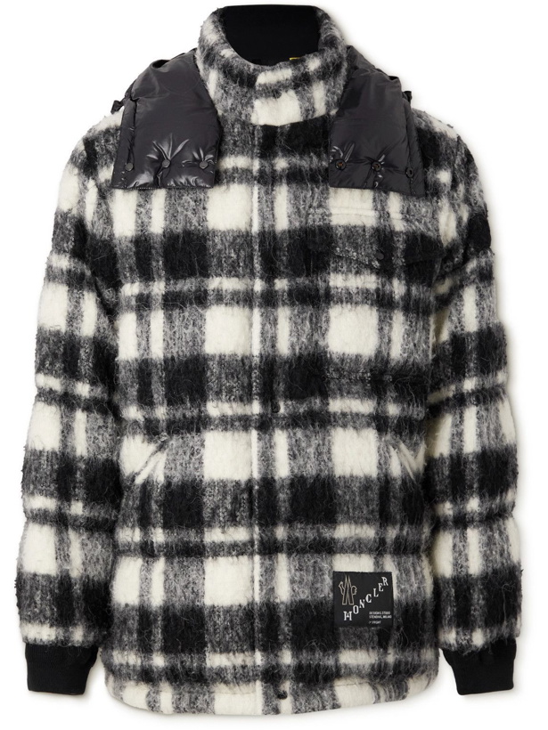 Photo: Moncler Genius - 7 Moncler Fragment Checked Textured-Knit Hooded Down Jacket - Black