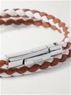 TOD'S - Woven Leather and Silver-Tone Bracelet - Brown