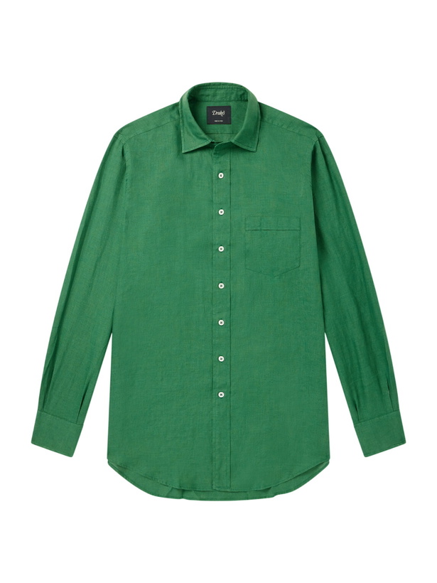 Photo: Drake's - Linen Shirt - Green