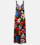 Dolce&Gabbana Floral lace-trimmed silk-blend maxi dress