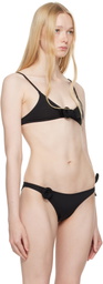 Coperni Black Flower Bikini Top
