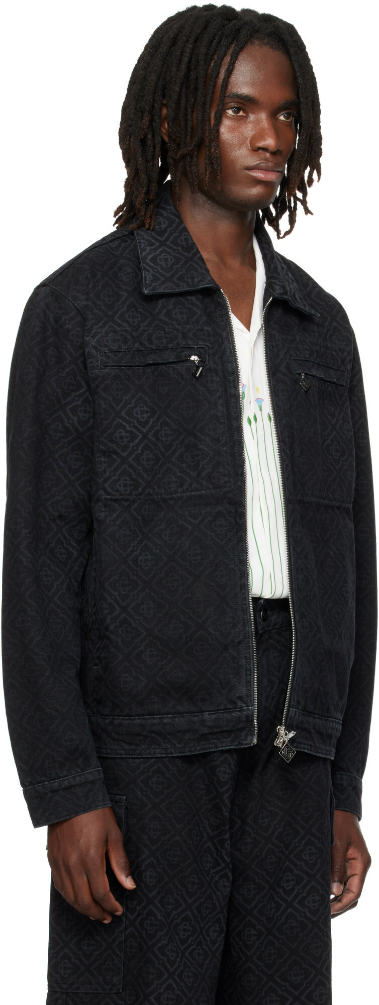 Casablanca Black Monogram Denim Jacket
