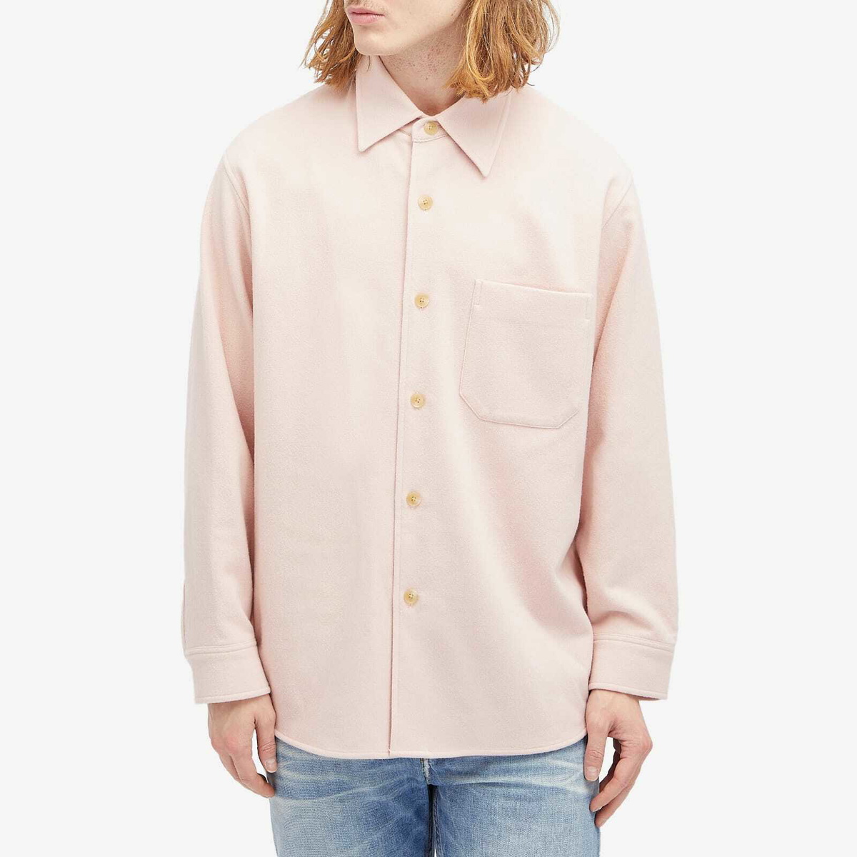 す*ま様 【状態良】auralee wool shirt（light purpl Auralee Men's Super Fine Wool Shirt in Light Pink Auralee