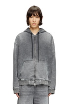 Diesel Zip-up hoodie in marbled Track Denim - Sweaters - Unisex - Grey