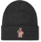 Moncler Grenoble - Logo-Appliquéd Virgin Wool Beanie - Gray