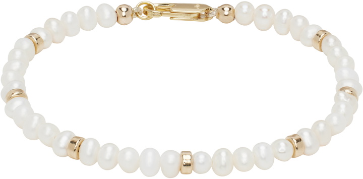 Photo: éliou SSENSE Exclusive White & Gold Lim Bracelet