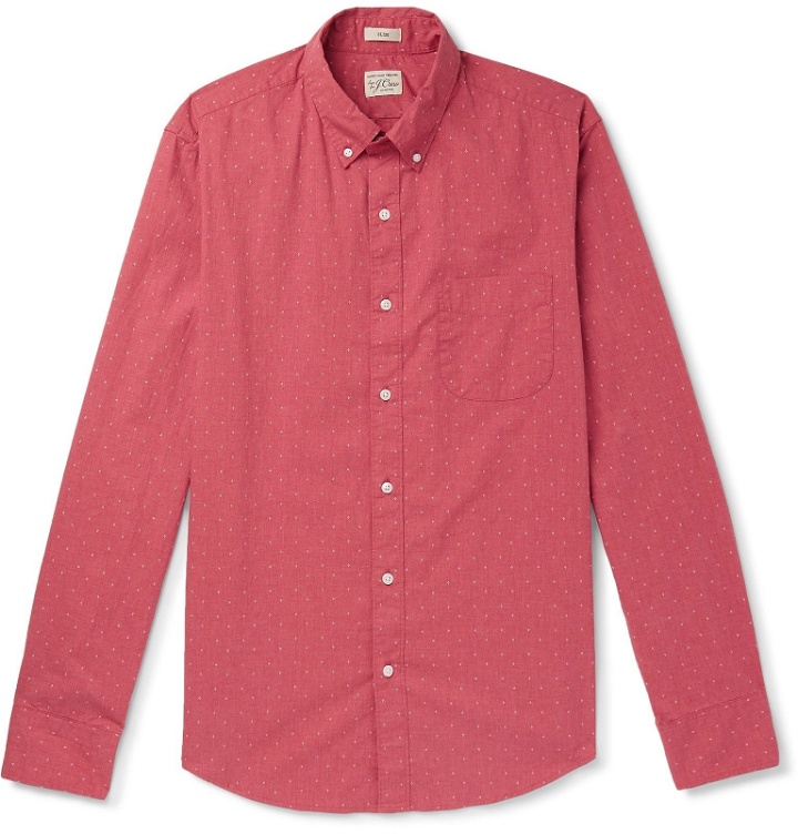 Photo: J.Crew - Slim-Fit Button-Down Collar Printed Stretch-Cotton Shirt - Red