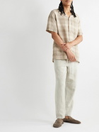 NN07 - Keith Straight-Leg Linen Drawstring Trousers - Neutrals