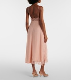 Stella McCartney Lace-trimmed silk midi dress
