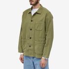 Universal Works Men's Fine Cord Bakers Overshirt in Olive