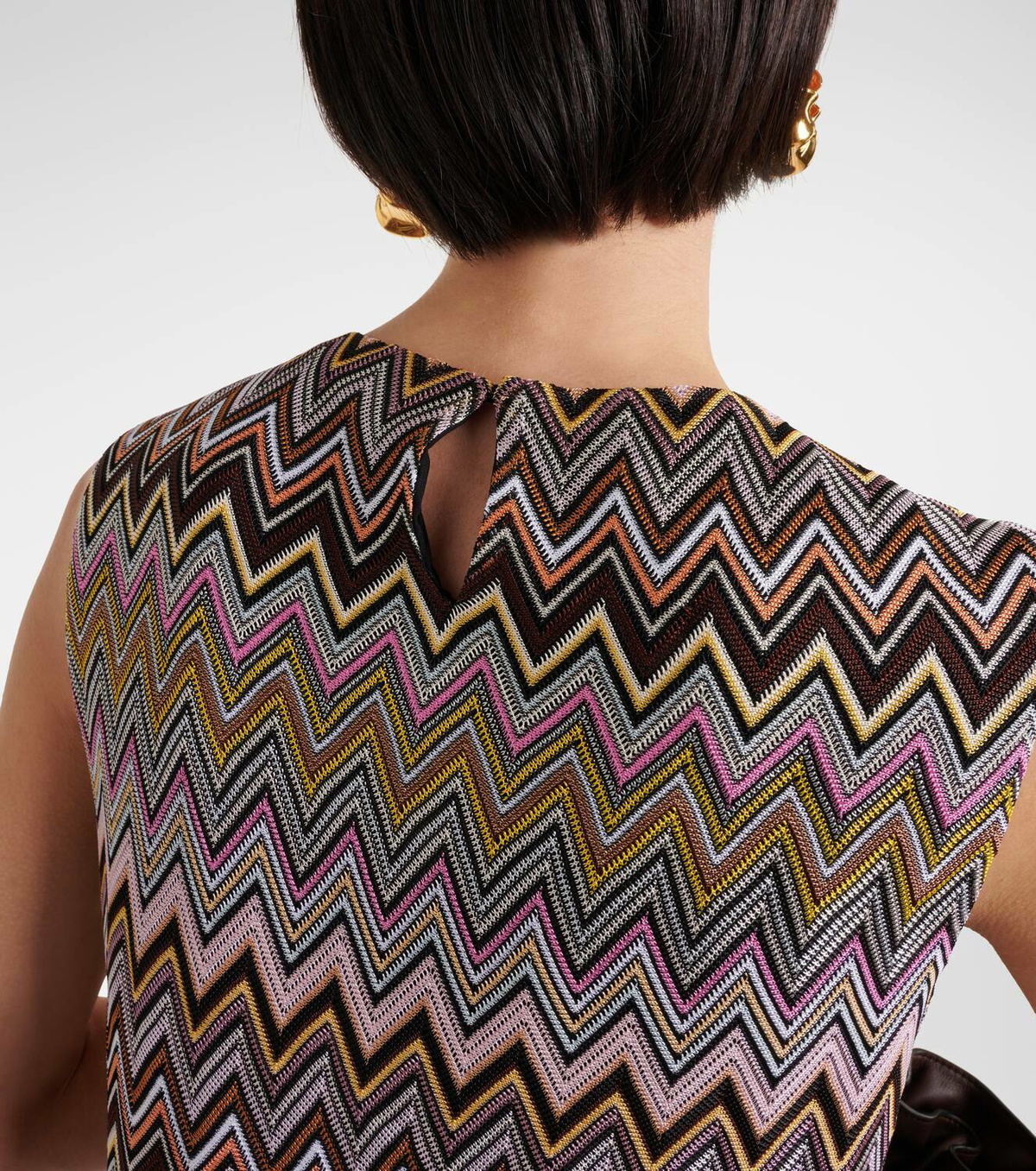 M MISSONI スパンコール装飾 ミニワンピース M Missoni Zig Zag metallic knit minidress Missoni