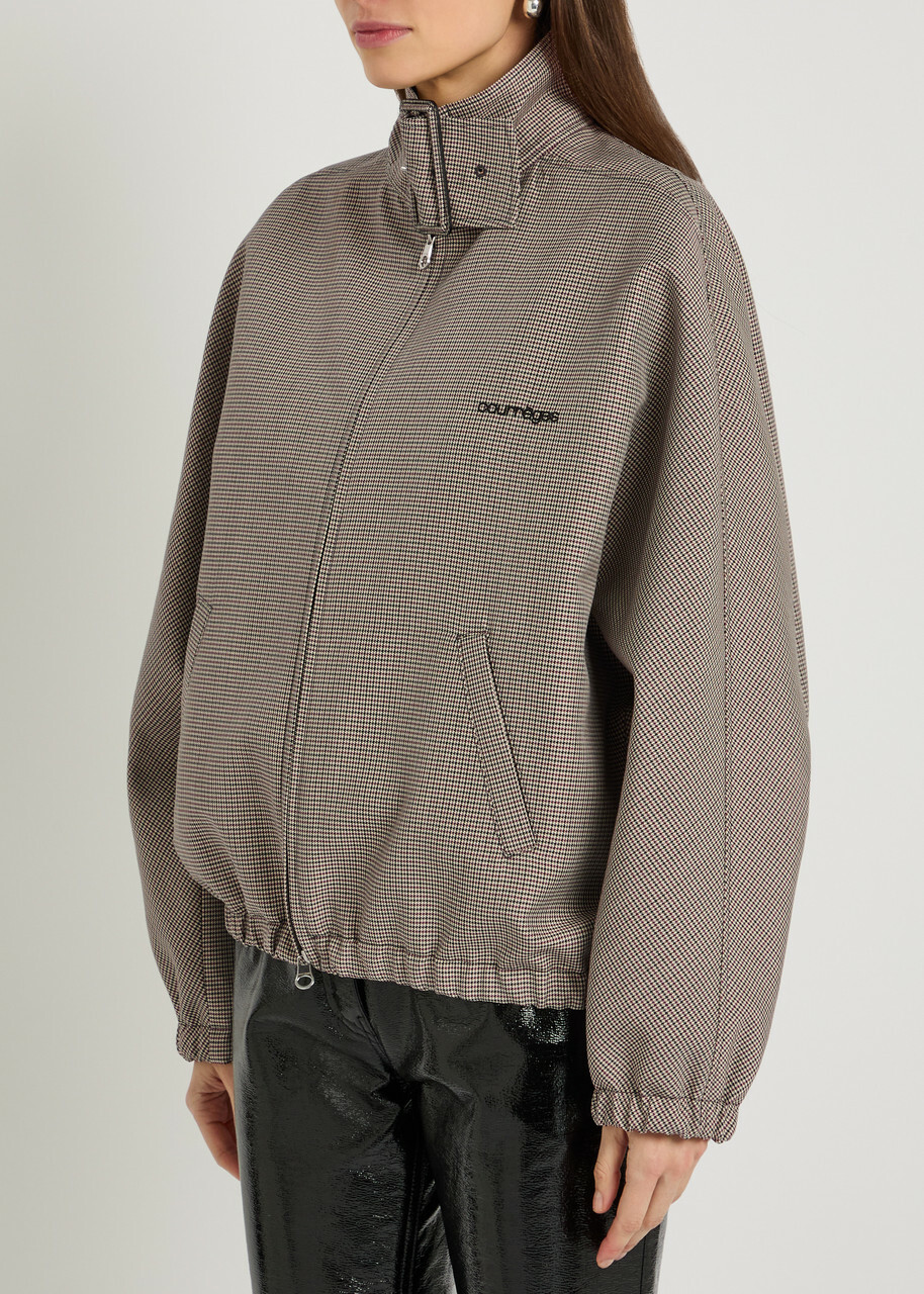 Courrèges Houndstooth Wool-blend Bomber Jacket Black