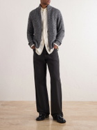 N.PEAL - Cable-Knit Cashmere Zip-Up Sweater - Gray
