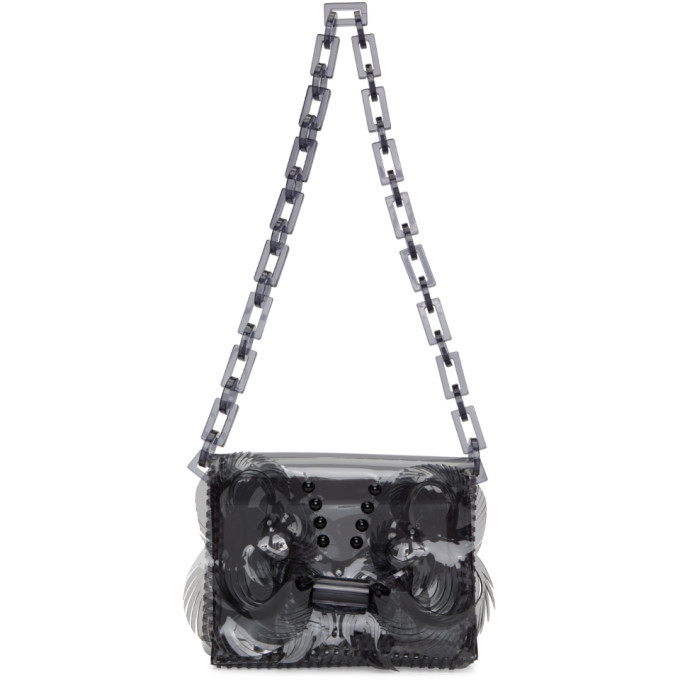 Mame Kurogouchi Black Vinyl Detailed Shoulder Bag Mame Kurogouchi