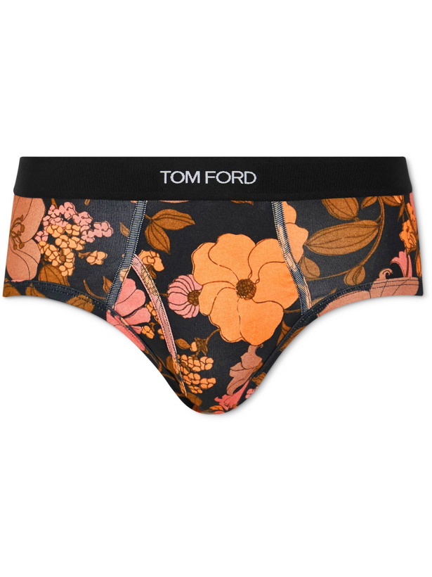 Photo: TOM FORD - Floral-Print Stretch-Cotton Briefs - Pink