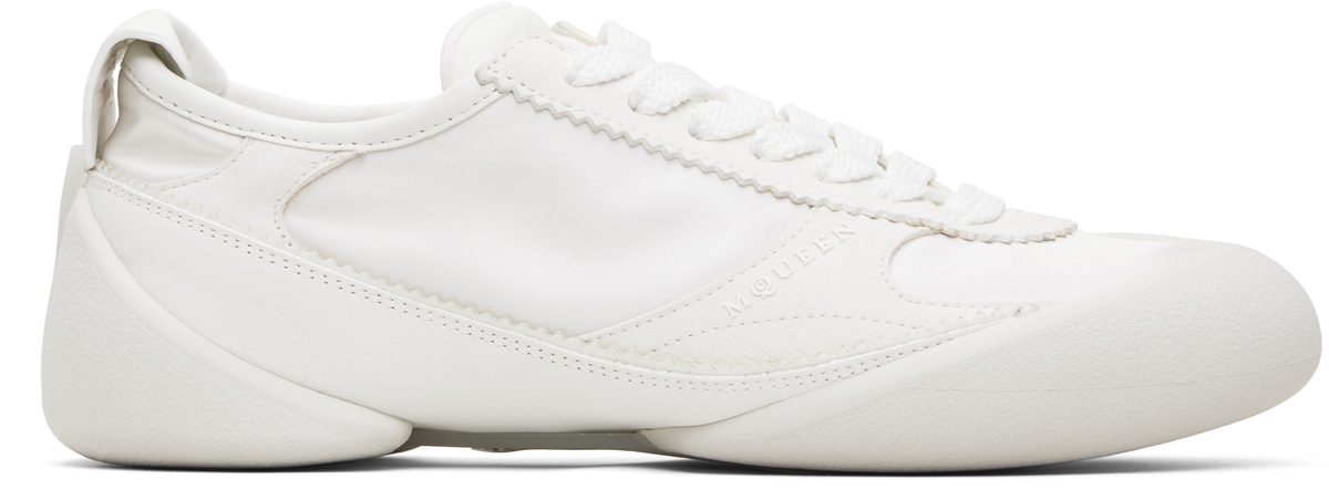Alexander McQueen White and Gold Oversized High-Top Sneakers