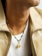 Foundrae - Element Protection 18-Karat Gold, Malachite and Diamond Pendant Necklace