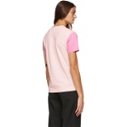 Comme des Garcons Shirt Pink and Orange Colorblock Logo T-Shirt
