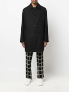 PALM ANGELS - Curved Logo Wool Blend Coat