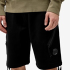 C.P. Company Men's Lens Fleece Back Shorts in Black