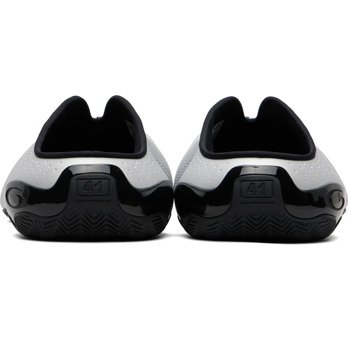 Balenciaga Silver & Black Basketball Slip On Flats