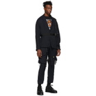 ALMOSTBLACK Navy Strapped Cargo Pants
