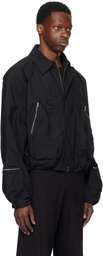 Tondolo Black Ventile Mushroom Bomber Jacket
