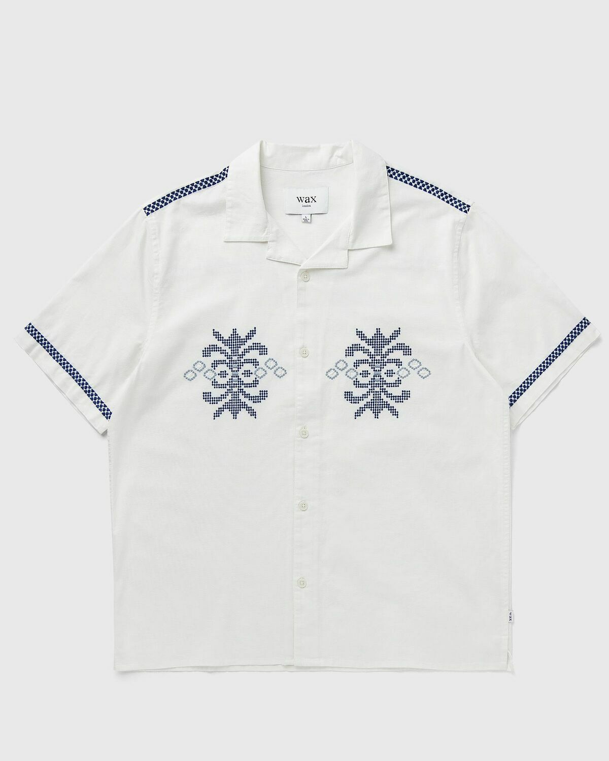 Wax London DIDCOT SS SHIRT CREST MOTIF White Mens Shortsleefe