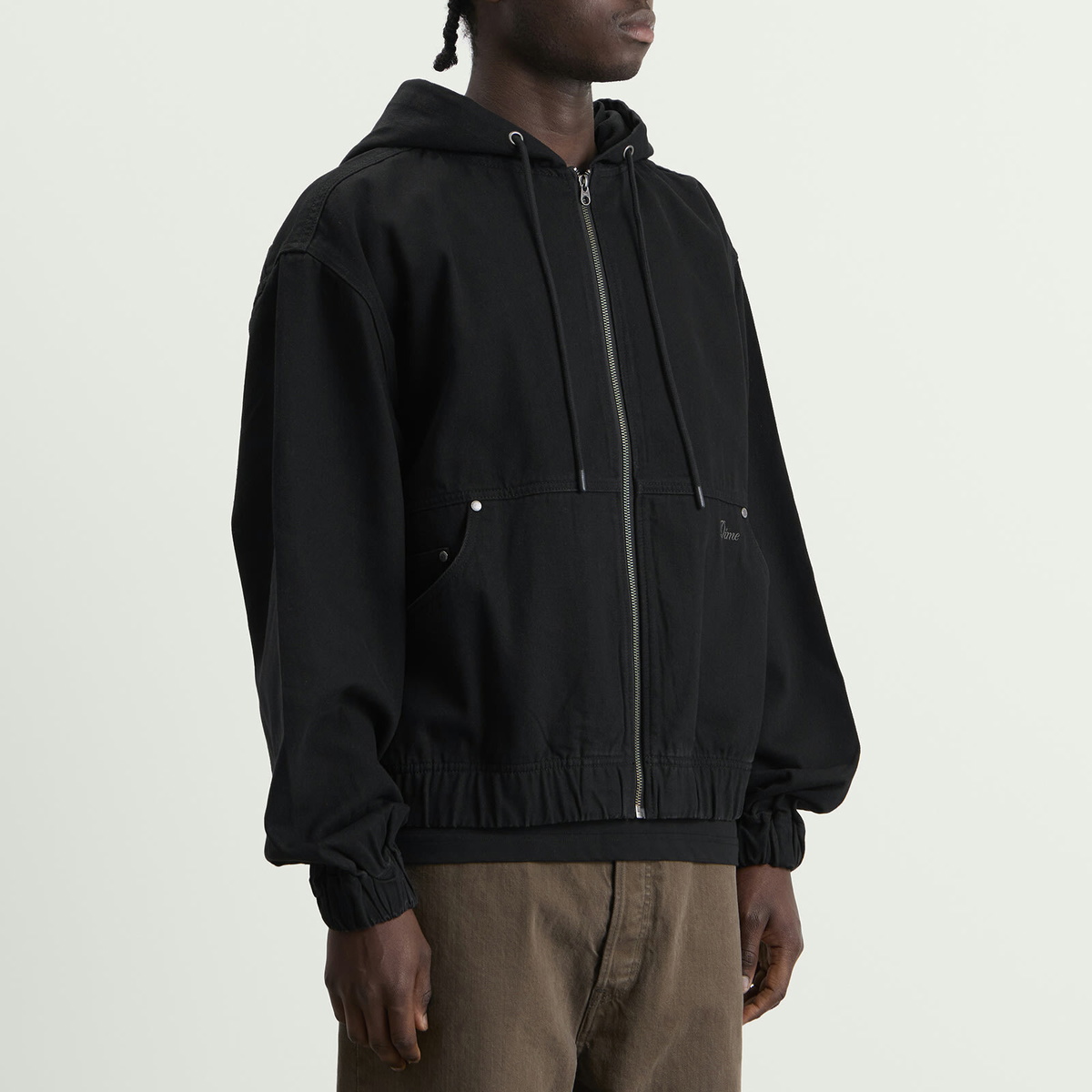 Dime Men's Hooded Denim Jacket in Black