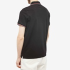 Moncler Men's Classic Logo Polo Shirt in Black