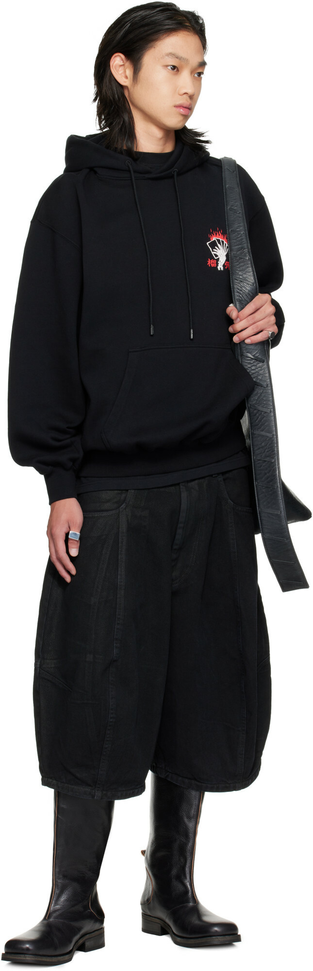 LU'U DAN Black Puffa Shorts