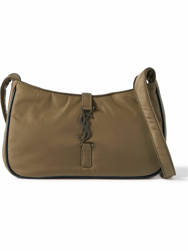 Photo: SAINT LAURENT - Le 5 à 7 Leather-Trimmed Shell Messenger Bag - Brown