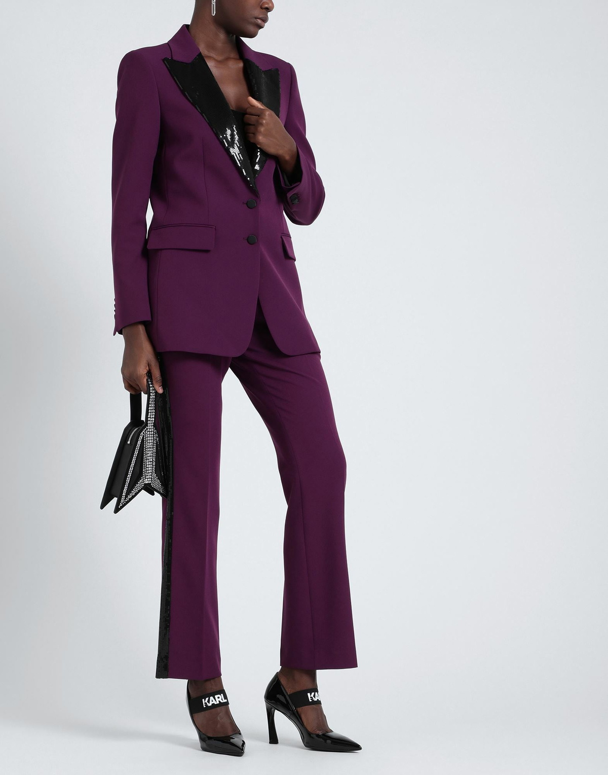 Karl Lagerfeld Womens Blazer Plum