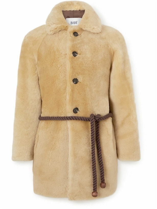 Photo: BODE - Teddy Belted Shearling Coat - Neutrals